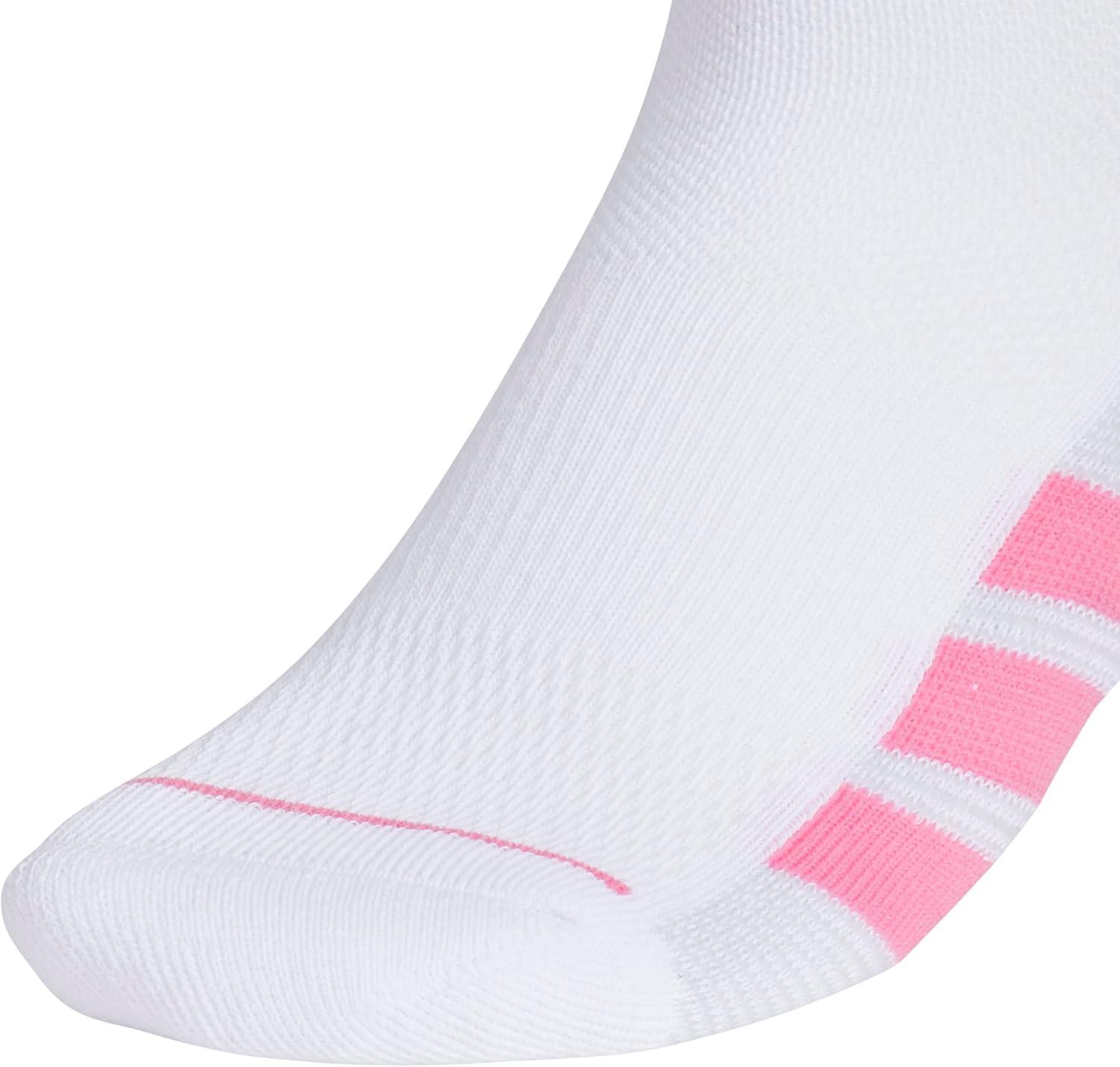 imageadidas Womens All Day Training Low Cut Socks 3Pair athletic performance with targeted cushion for runningWhitePink FusionWonder Alumina Grey