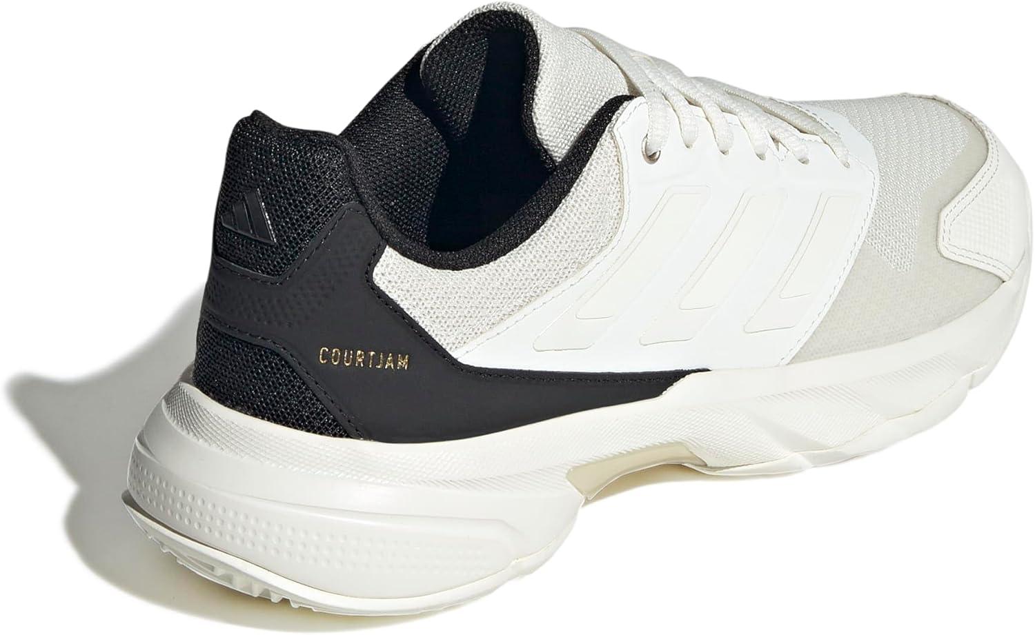 imageadidas Womens Courtjam Control 3 Tennis SneakerOff WhiteOff WhiteChampagne Metallic