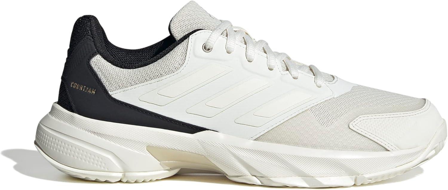 imageadidas Womens Courtjam Control 3 Tennis SneakerOff WhiteOff WhiteChampagne Metallic
