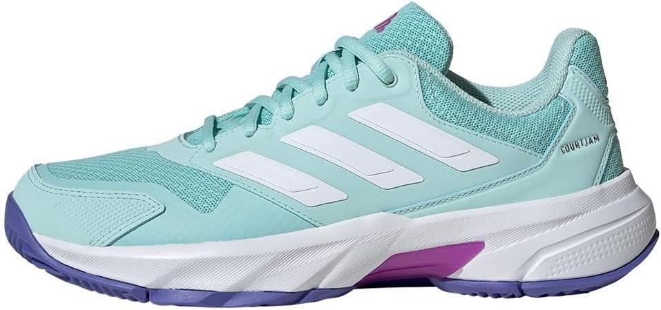 imageadidas Womens Courtjam Control 3 Tennis SneakerSemi Flash AquaWhiteCobalt Blue