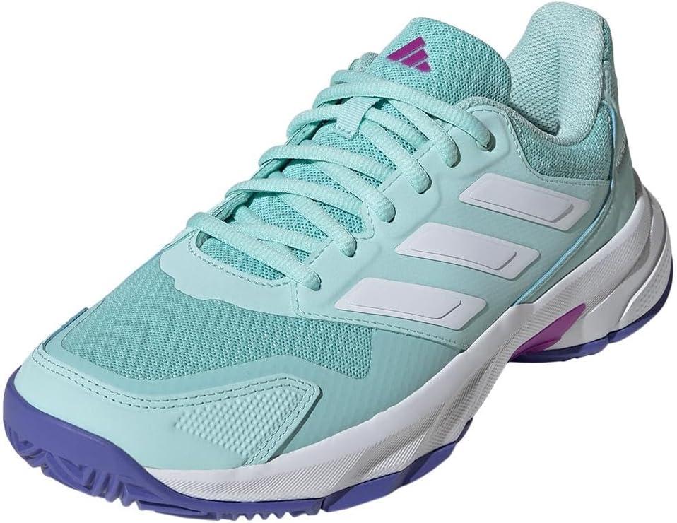 imageadidas Womens Courtjam Control 3 Tennis SneakerSemi Flash AquaWhiteCobalt Blue