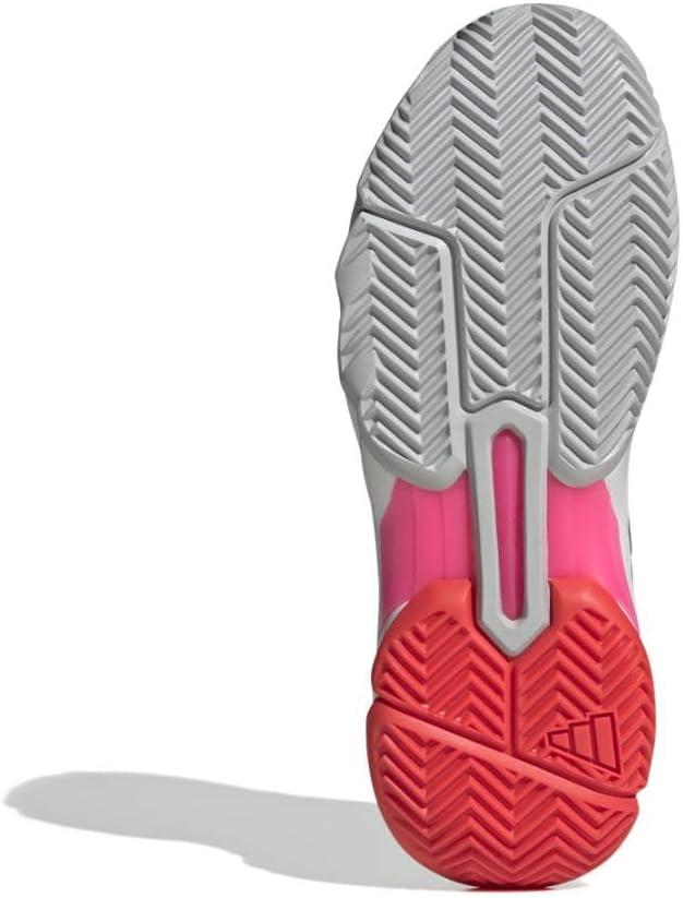 imageadidas Womens Courtjam Control 3 Tennis SneakerWhiteIron MetallicLucid Red