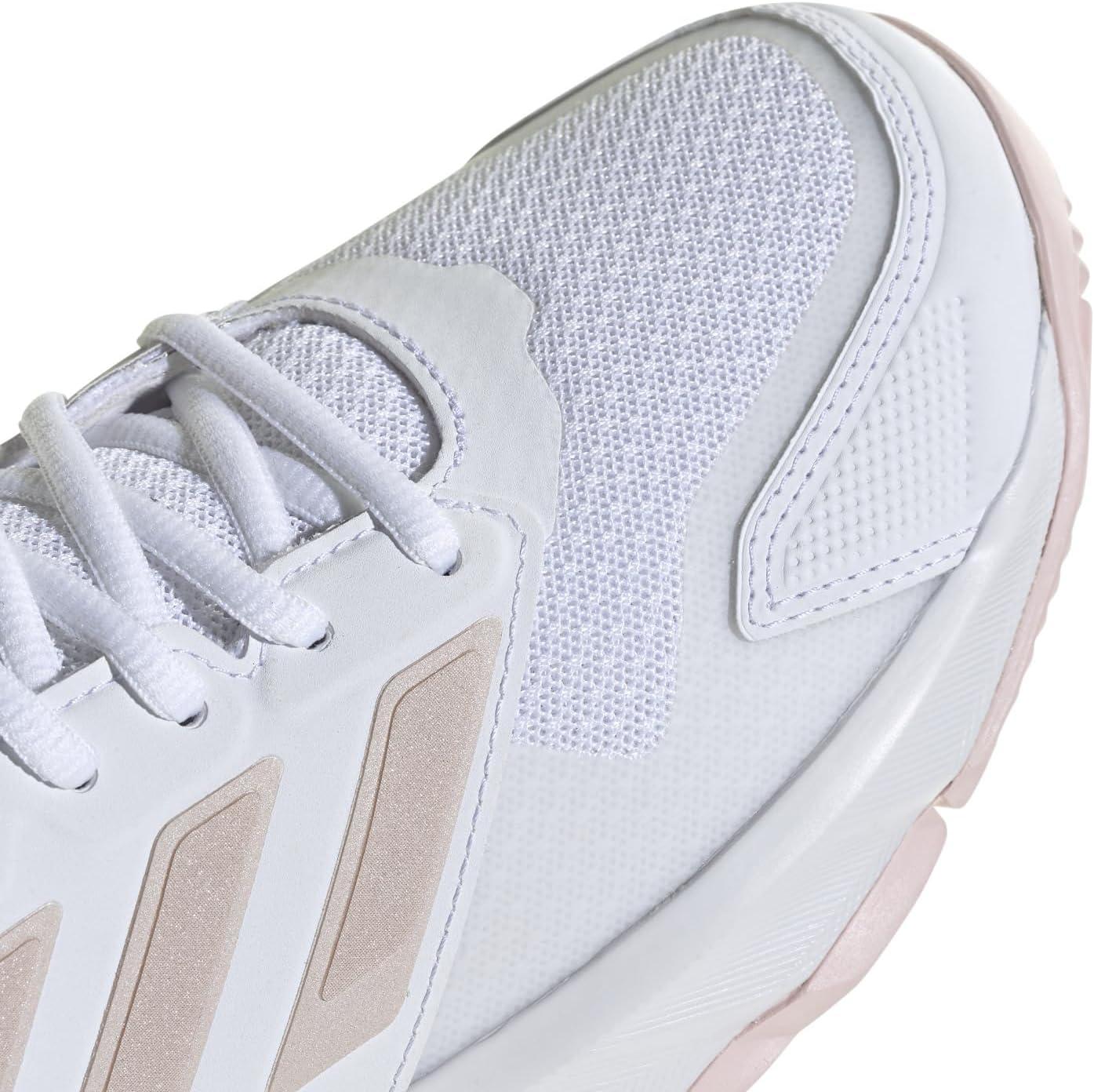 imageadidas Womens Courtjam Control 3 Tennis SneakerWhiteSandy Pink MetSandy Pink