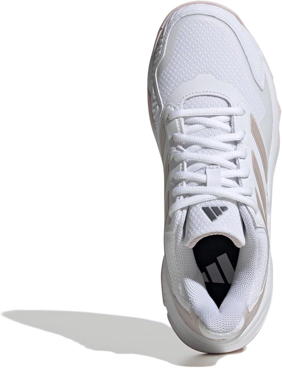 imageadidas Womens Courtjam Control 3 Tennis SneakerWhiteSandy Pink MetSandy Pink