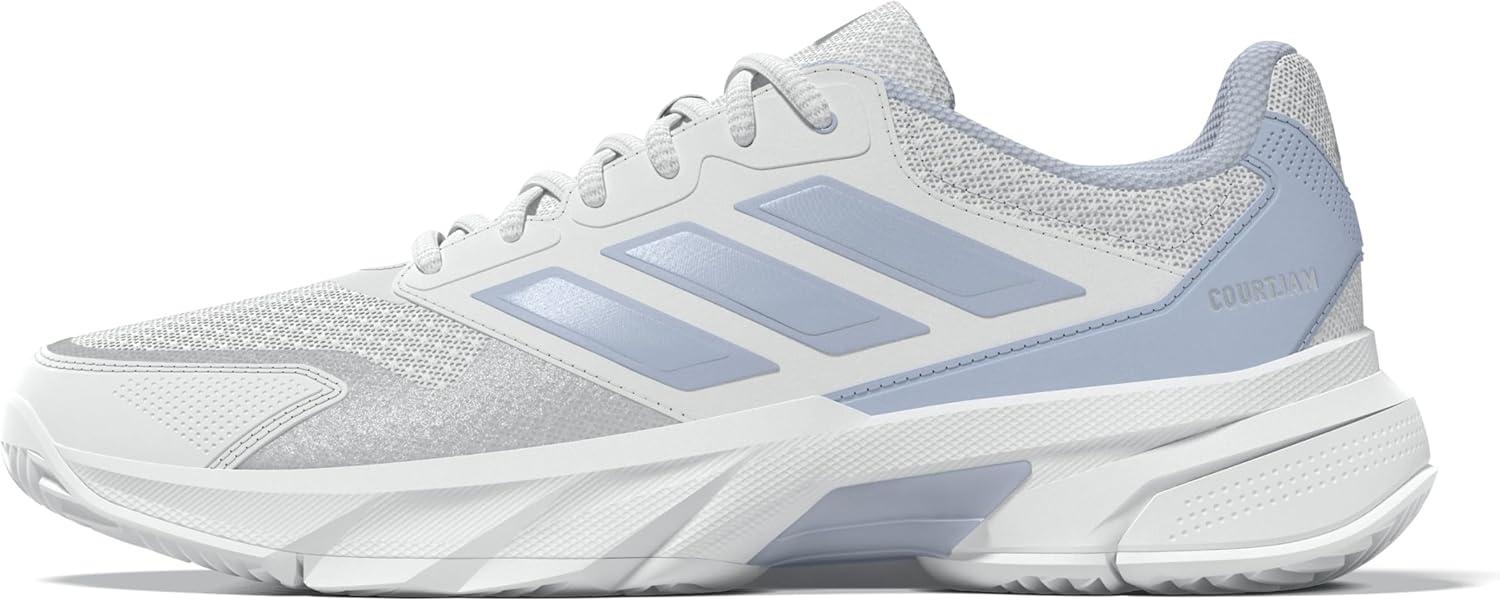 imageadidas Womens Courtjam Control 3 Tennis SneakerWhiteSilver Metallic