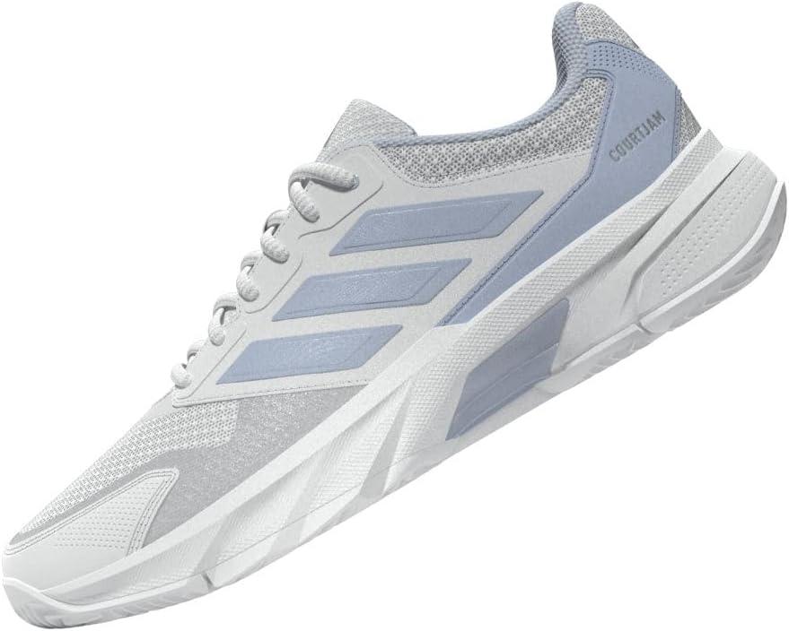 imageadidas Womens Courtjam Control 3 Tennis SneakerWhiteSilver Metallic