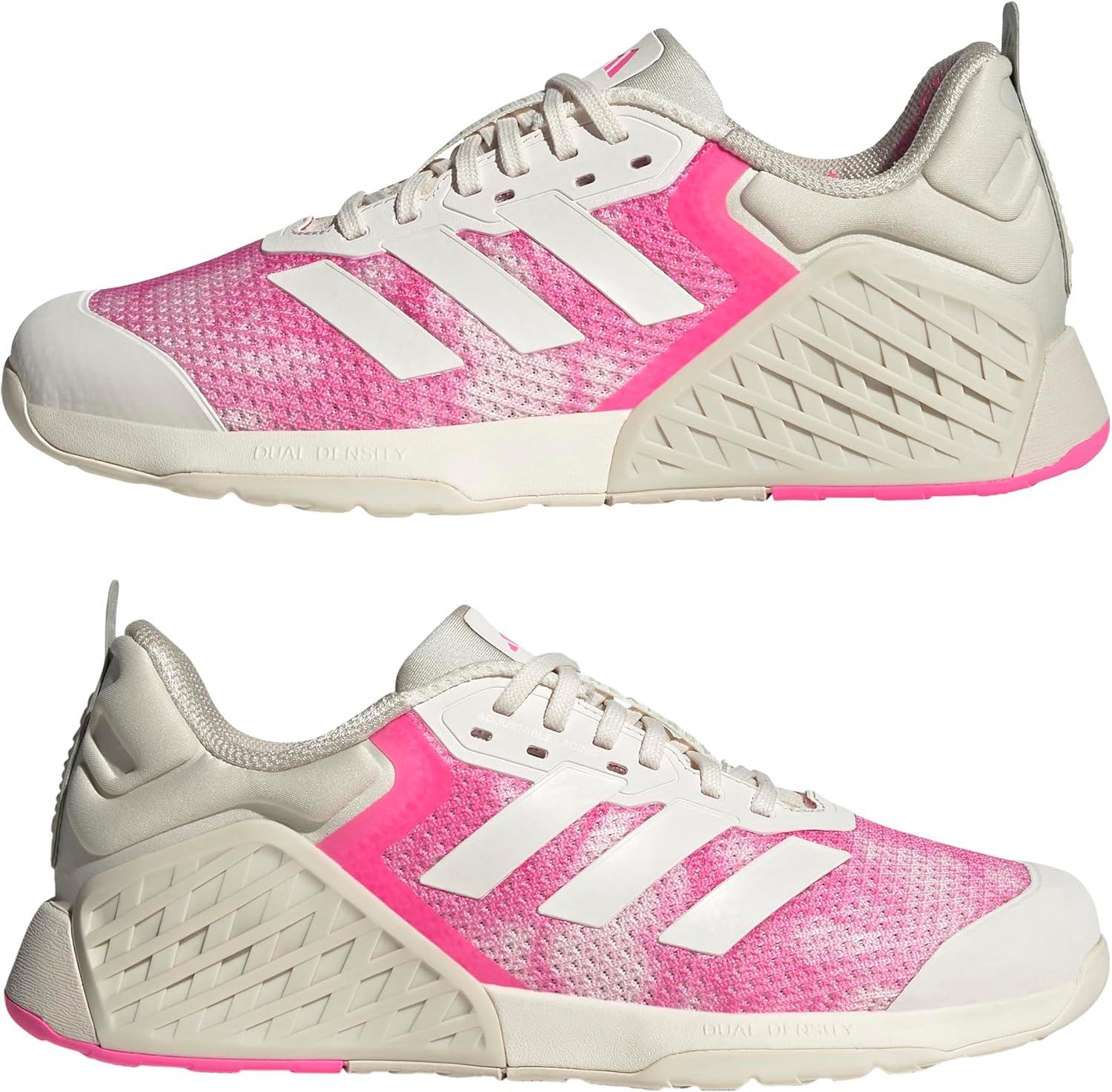 imageadidas Womens Dropset 3 TrainingChalk WhiteChalk WhiteLucid Pink