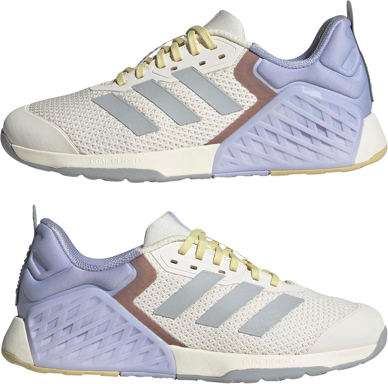 imageadidas Womens Dropset 3 TrainingChalk WhiteHalo SilverViolet Tone