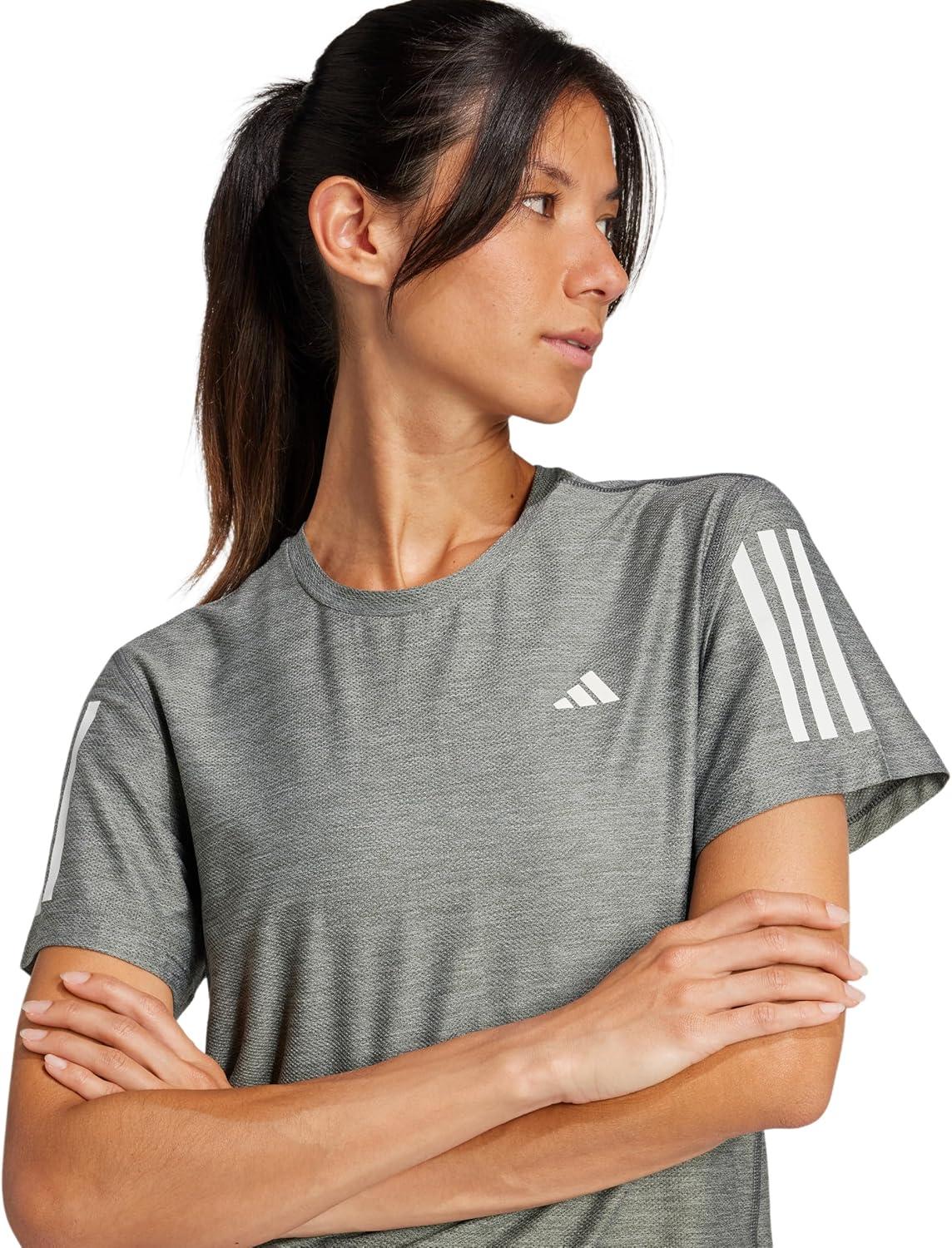 imageadidas Womens Own The Run TShirtGreyWhite Melange