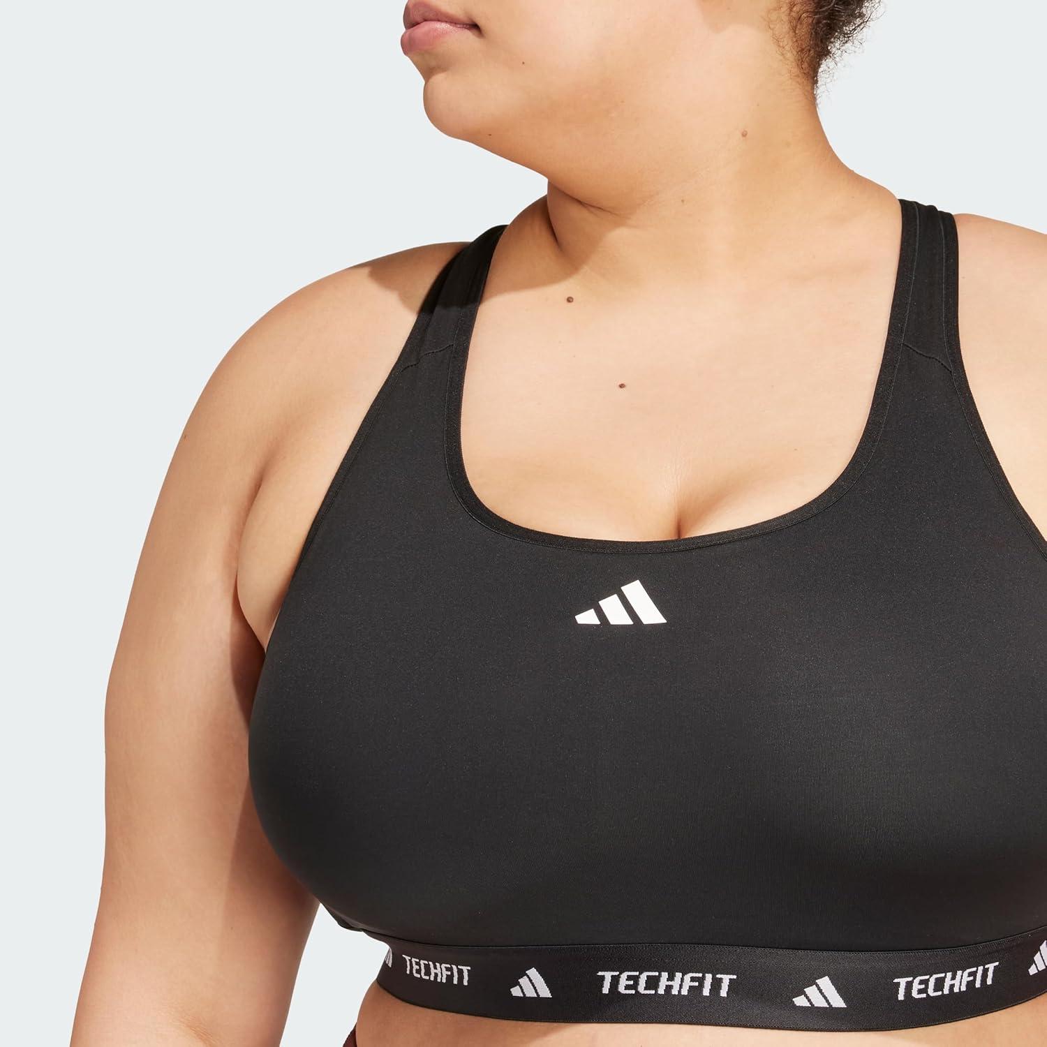 imageadidas Womens Plus Size Powerreact Techfit Training BraBlack