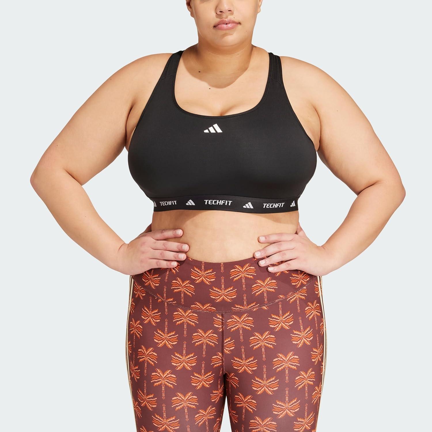 imageadidas Womens Plus Size Powerreact Techfit Training BraBlack