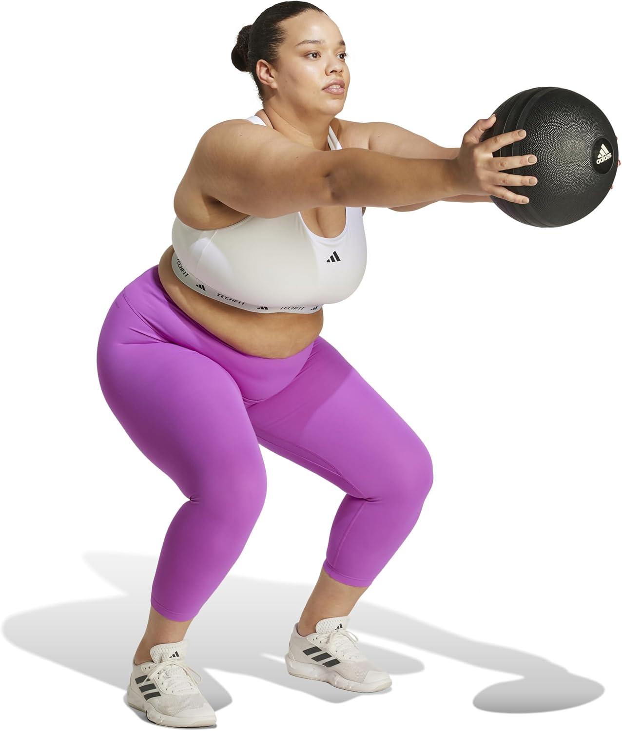 imageadidas Womens Plus Size Powerreact Techfit Training BraWhite