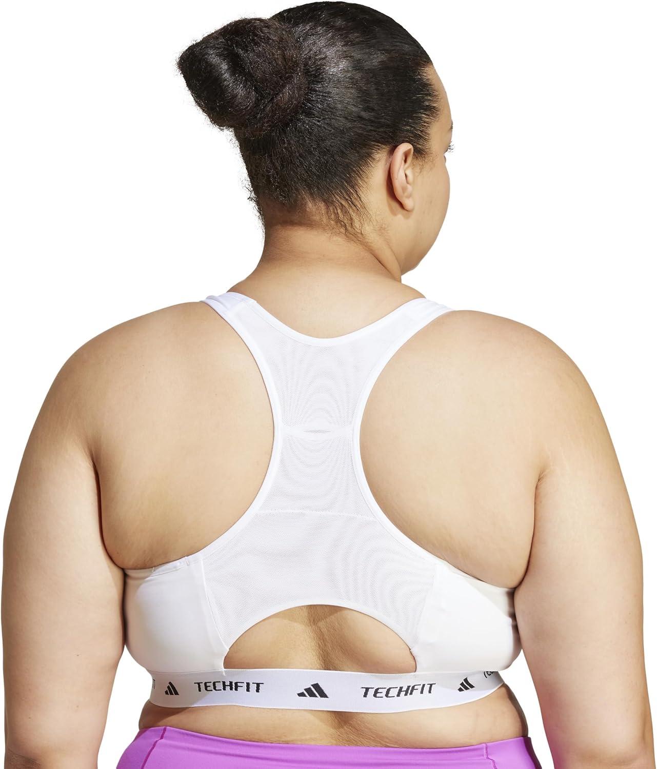 imageadidas Womens Plus Size Powerreact Techfit Training BraWhite