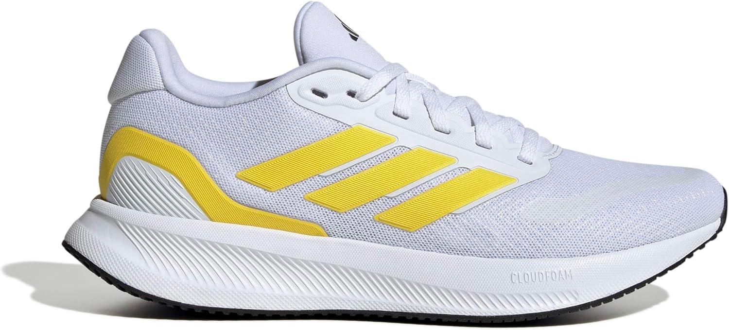 imageadidas Womens Run Falcon 5 SneakersCloud White Yellow Core Black