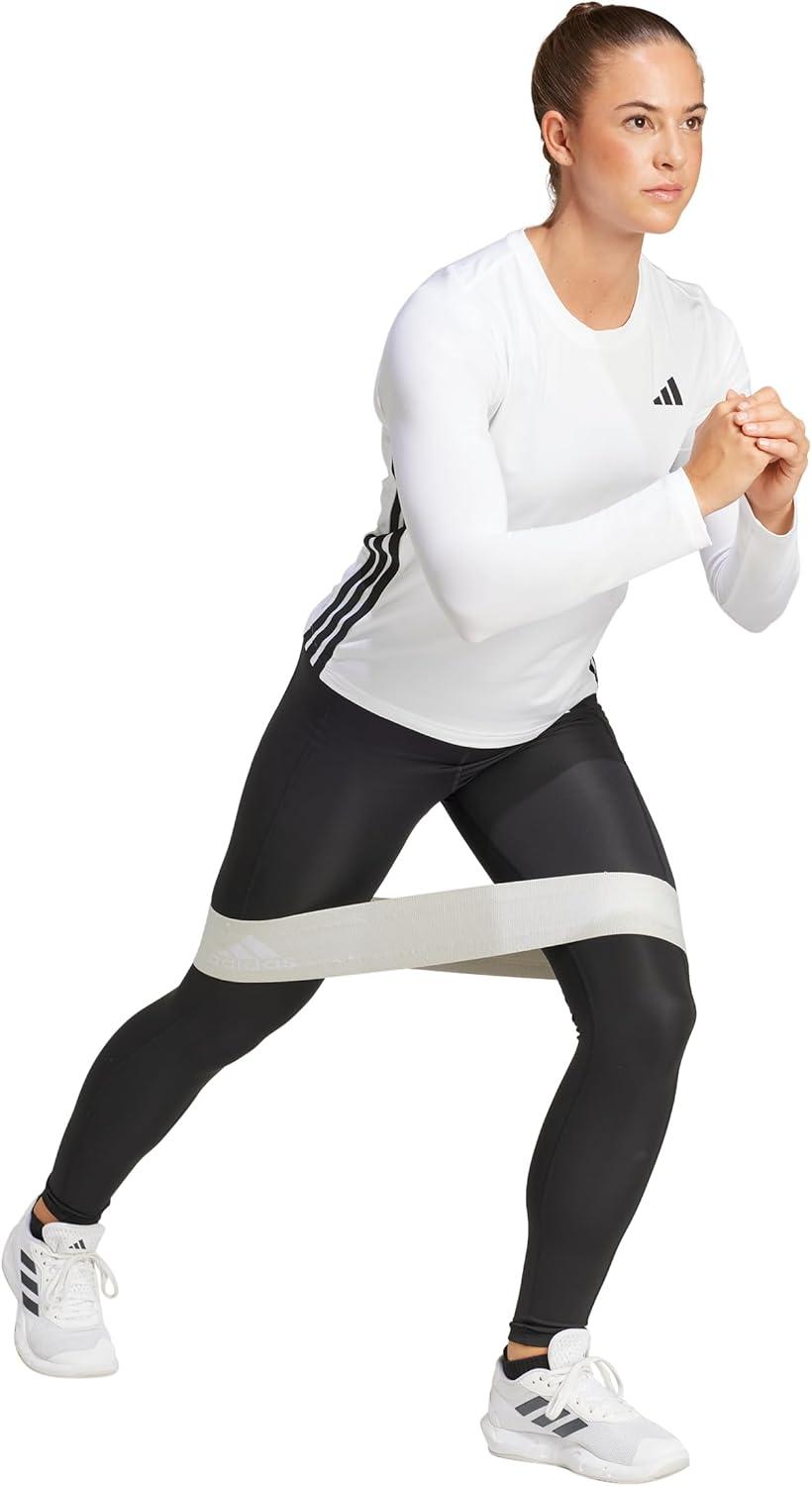 imageadidas Womens Train Essentials 3Stripes Long Sleeve TShirtWhiteBlack