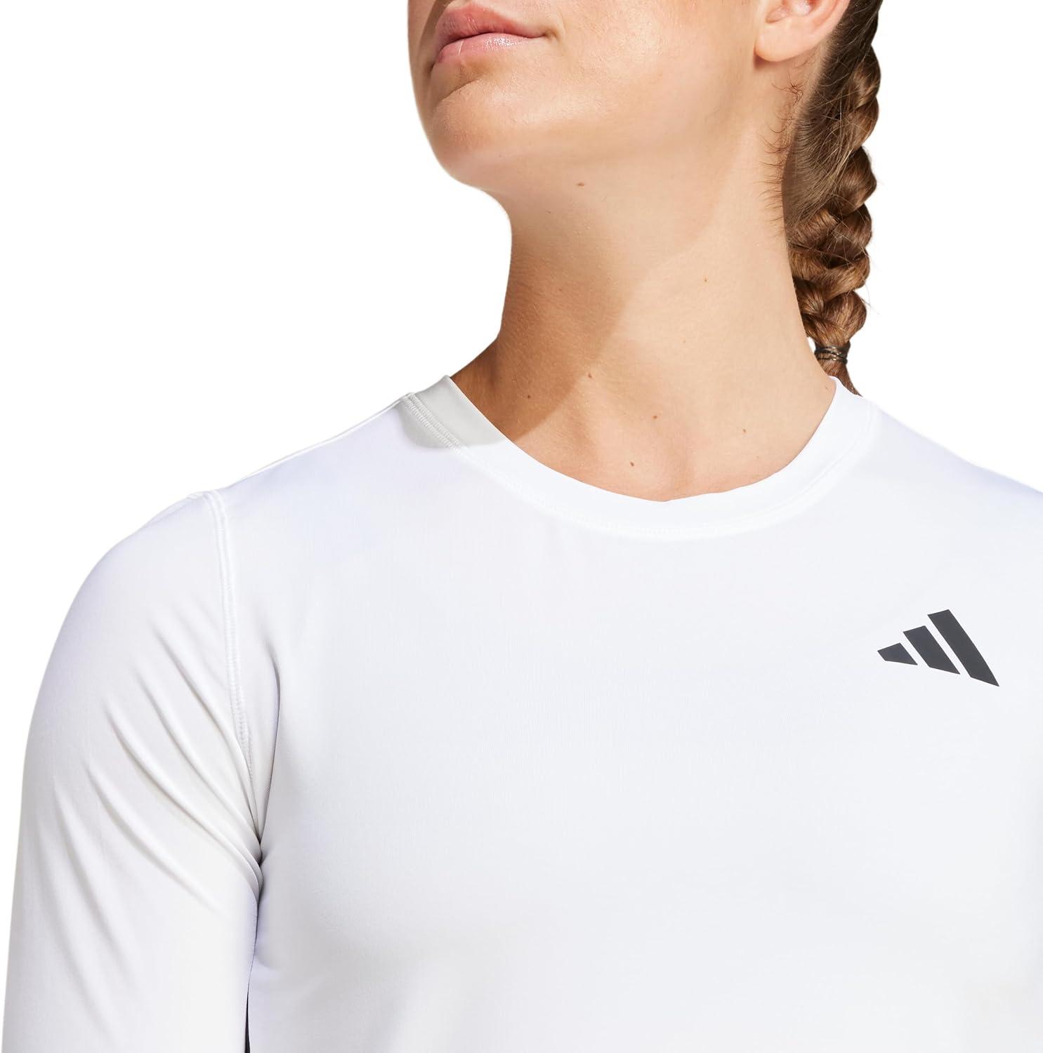imageadidas Womens Train Essentials 3Stripes Long Sleeve TShirtWhiteBlack
