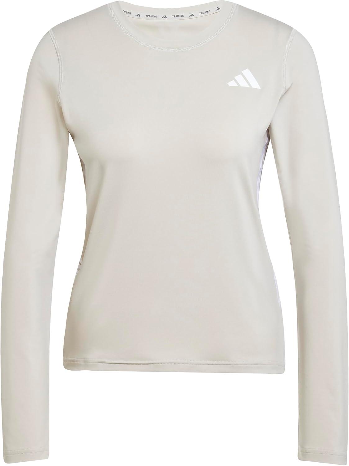 imageadidas Womens Train Essentials 3Stripes Long Sleeve TShirtWonder AluminaWhite