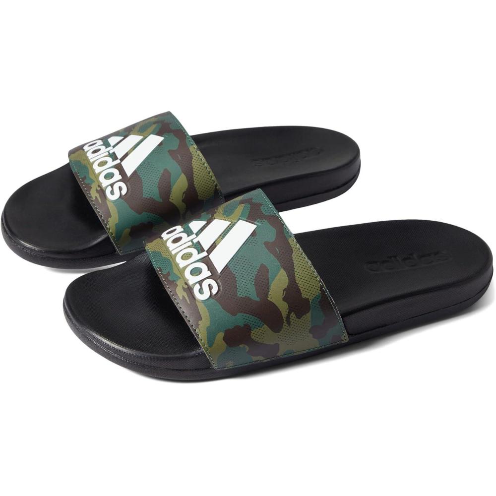 imageadidas Adilette Comfort Slides SandalBlackBlackWhite