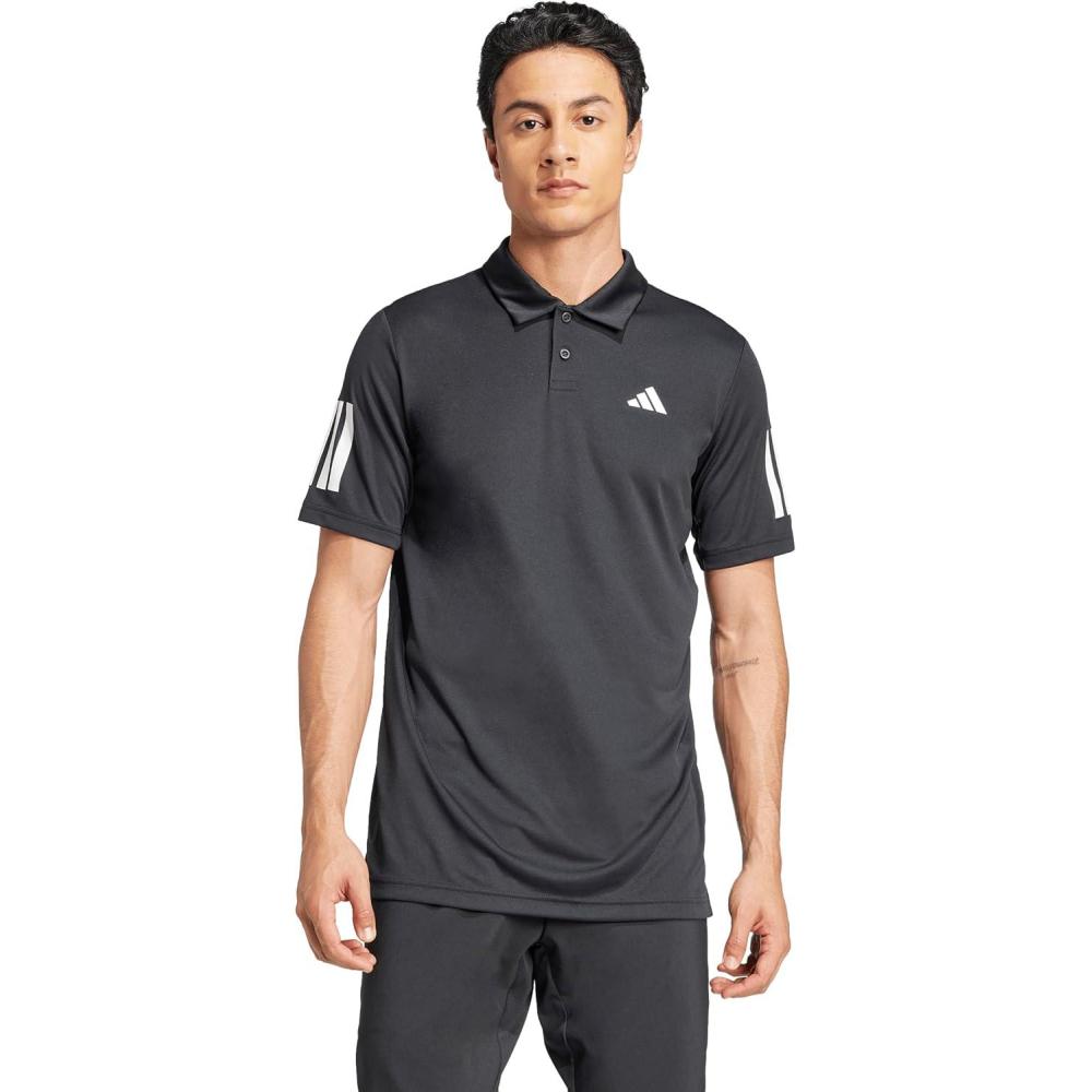 imageadidas Mens Club Tennis Climacool 3Stripes Polo ShirtBlack