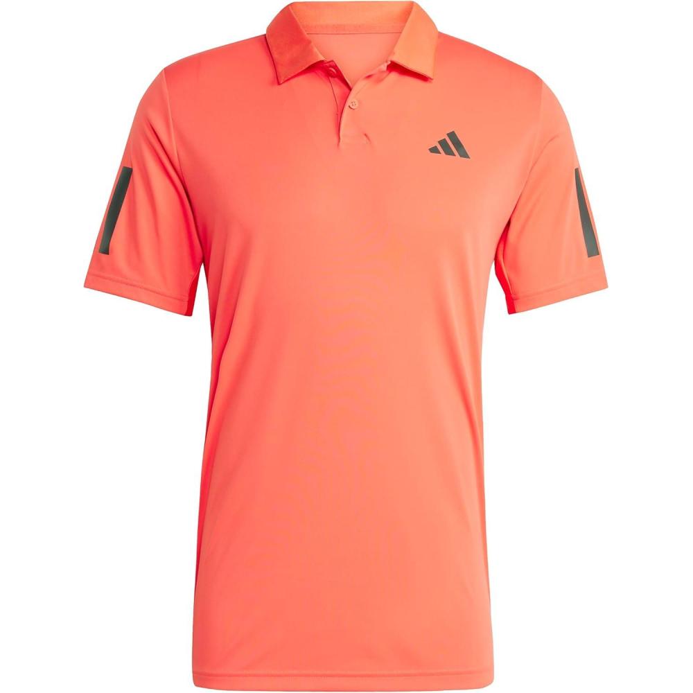 imageadidas Mens Club Tennis Climacool 3Stripes Polo ShirtSemi Lucid Red