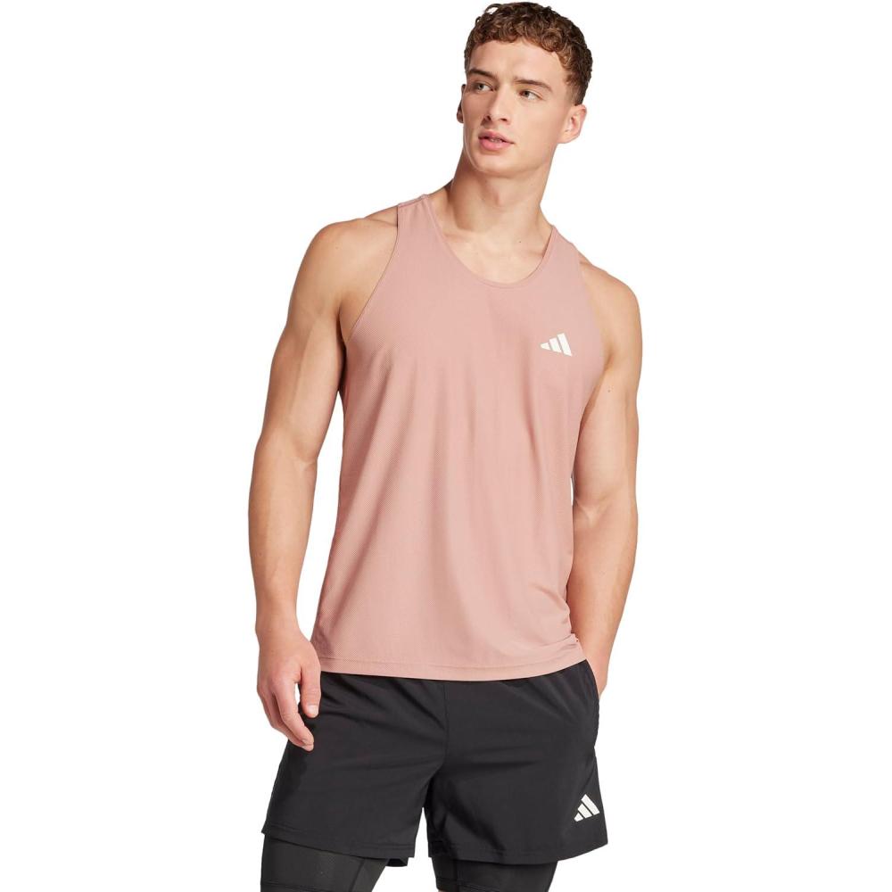 imageadidas Mens Own The Run Tank TopWarm Clay