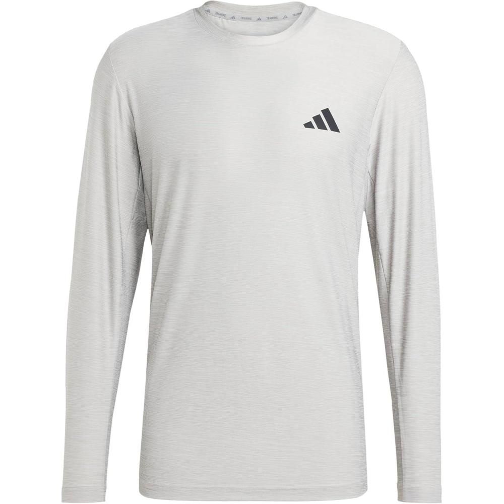 imageadidas Mens Train Essentials Stretch Long Sleeve Base TShirtMedium Grey Heather