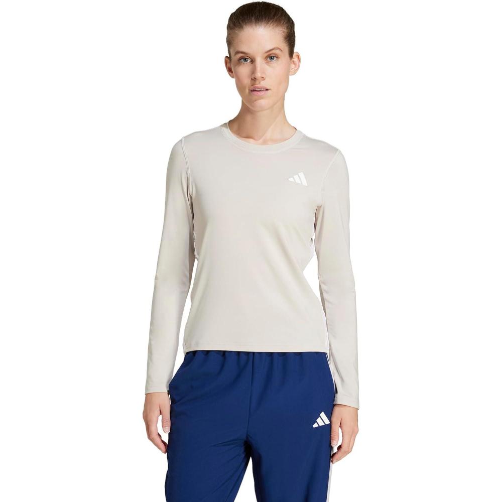 imageadidas Womens Train Essentials 3Stripes Long Sleeve TShirtWonder AluminaWhite