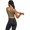 imageadidas Womens Train Essentials 3Stripes Cropped Tank TopOlive StrataBlack
