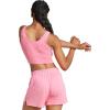 imageadidas Womens Train Essentials 3Stripes Cropped Tank TopPink FusionWhite