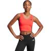 imageadidas Womens Train Essentials 3Stripes Cropped Tank TopPure RubyBlack