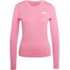 imageadidas Womens Train Essentials 3Stripes Long Sleeve TShirtPink FusionWhite