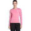 imageadidas Womens Train Essentials 3Stripes Long Sleeve TShirtPink FusionWhite