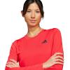 imageadidas Womens Train Essentials 3Stripes Long Sleeve TShirtPure RubyBlack