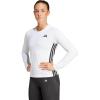 imageadidas Womens Train Essentials 3Stripes Long Sleeve TShirtWhiteBlack