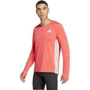 imageadidas Mens Adizero Long Sleeve Running TShirtSemi Lucid Red