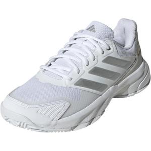 imageadidas Womens Courtjam Control 3 Tennis SneakerWhiteSilver MetallicGrey