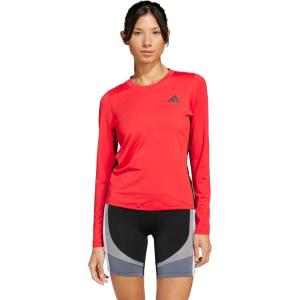 imageadidas Womens Train Essentials 3Stripes Long Sleeve TShirtPure RubyBlack
