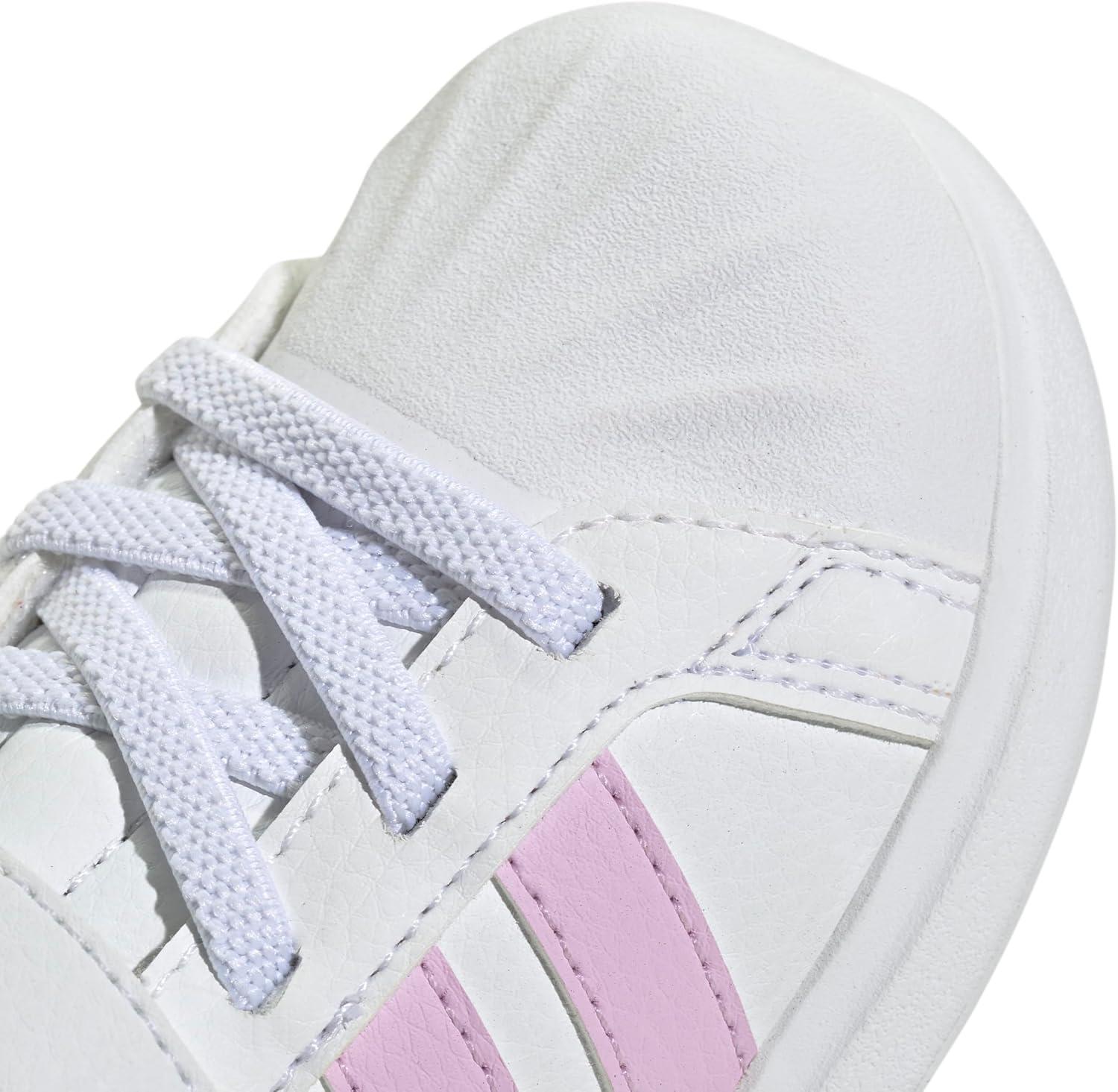 imageAdidas BabyBoys Streettalk Elastic Lace ampamp Strap SneakerWhiteBliss LilacHalo Mint