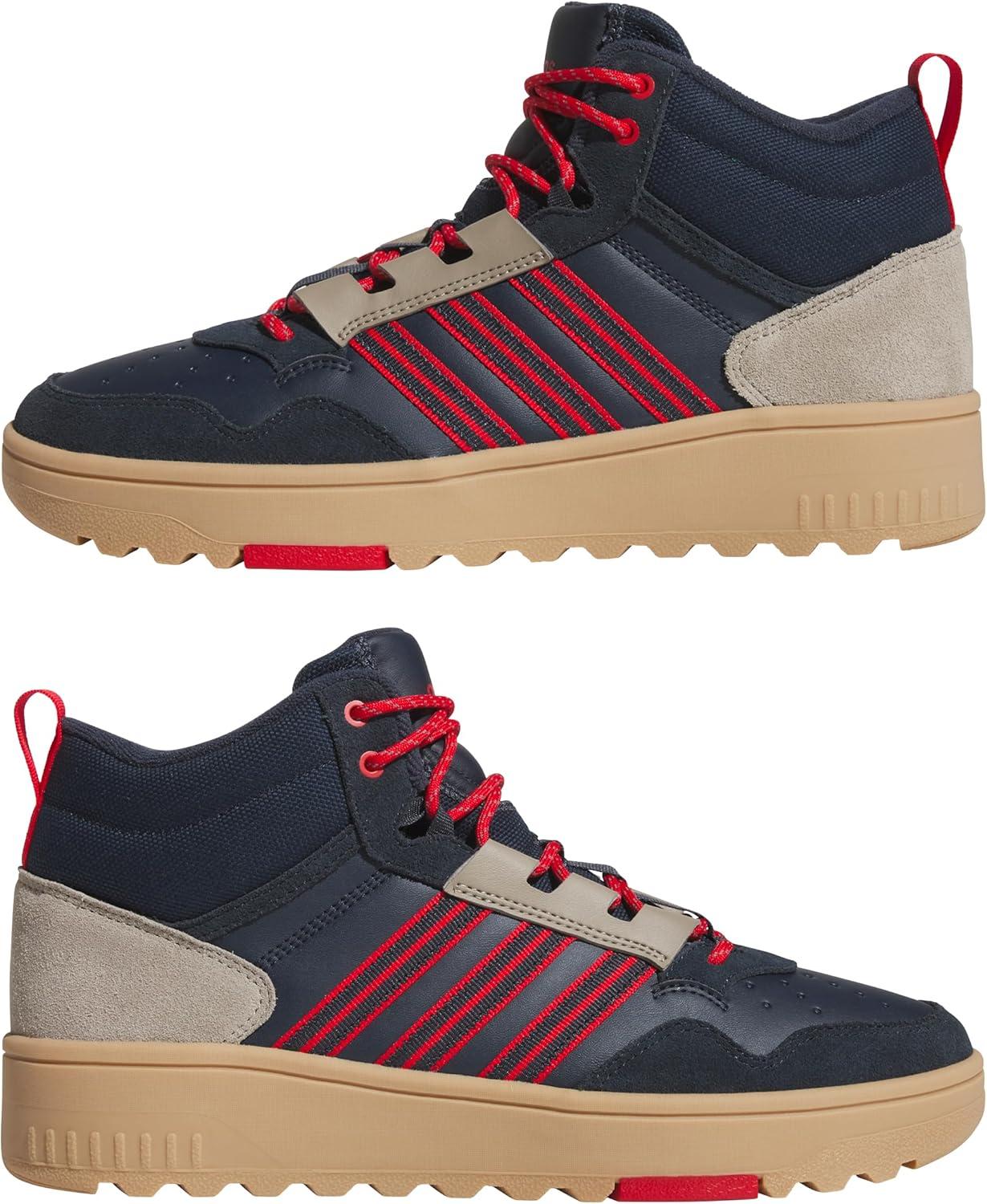 imageAdidas UnisexAdult Hoops 40 Mid Top SneakerAurora InkBetter ScarletGum