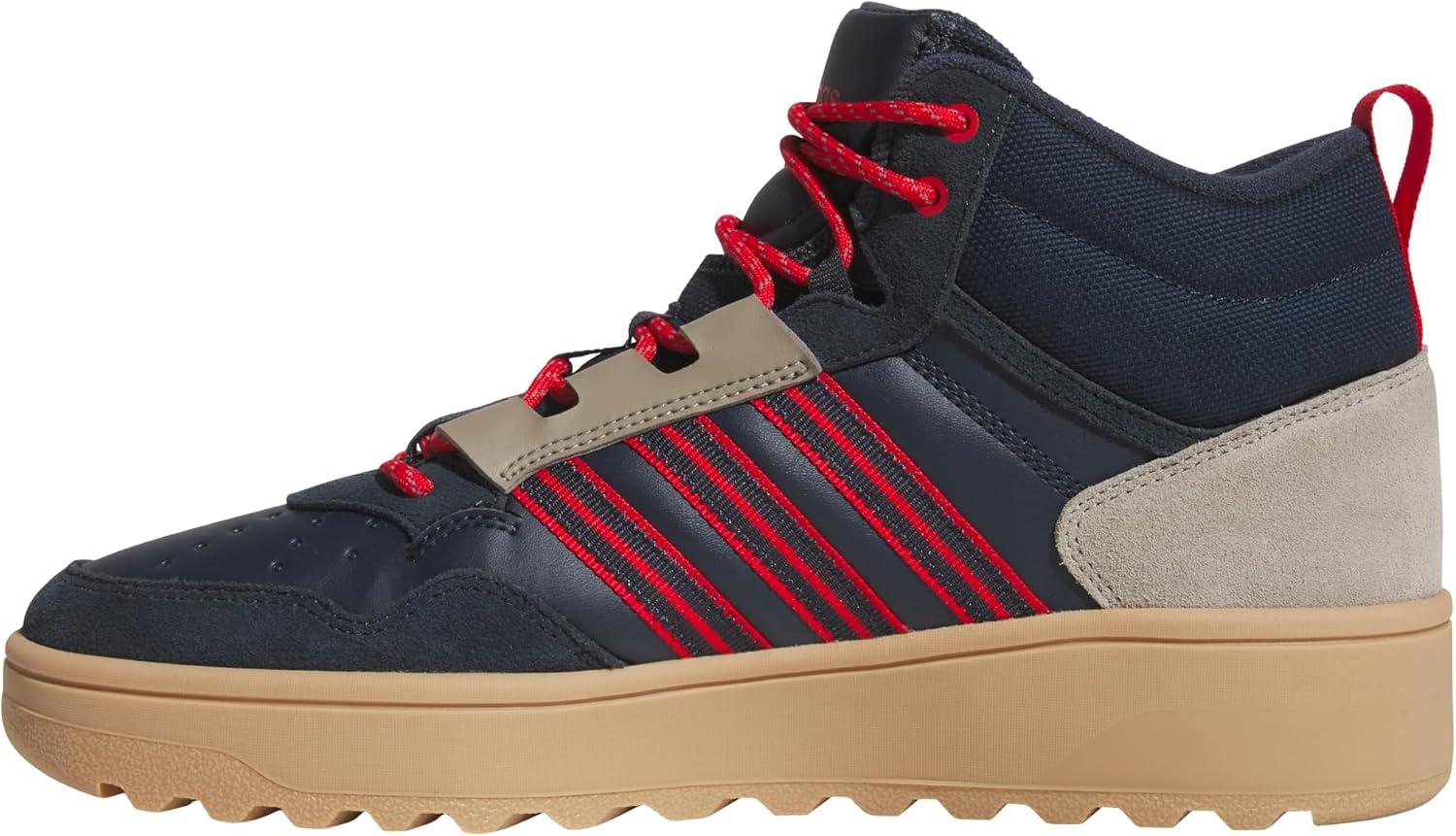 imageAdidas UnisexAdult Hoops 40 Mid Top SneakerAurora InkBetter ScarletGum