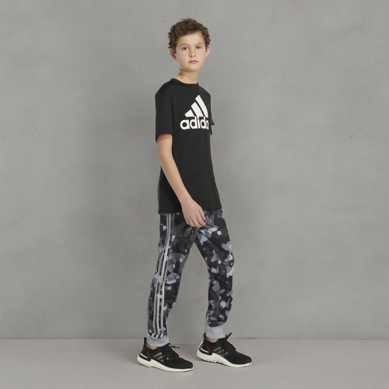 imageadidas Boys Iconic Tricot Jogger PantsBlack Camouflage