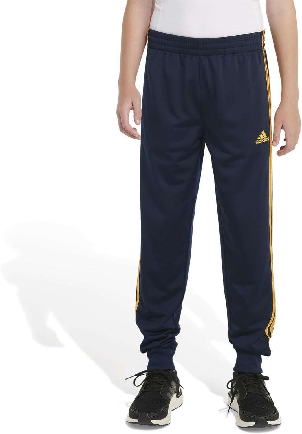 imageadidas Boys Iconic Tricot Jogger PantsCollegiate Navy With Active Gold