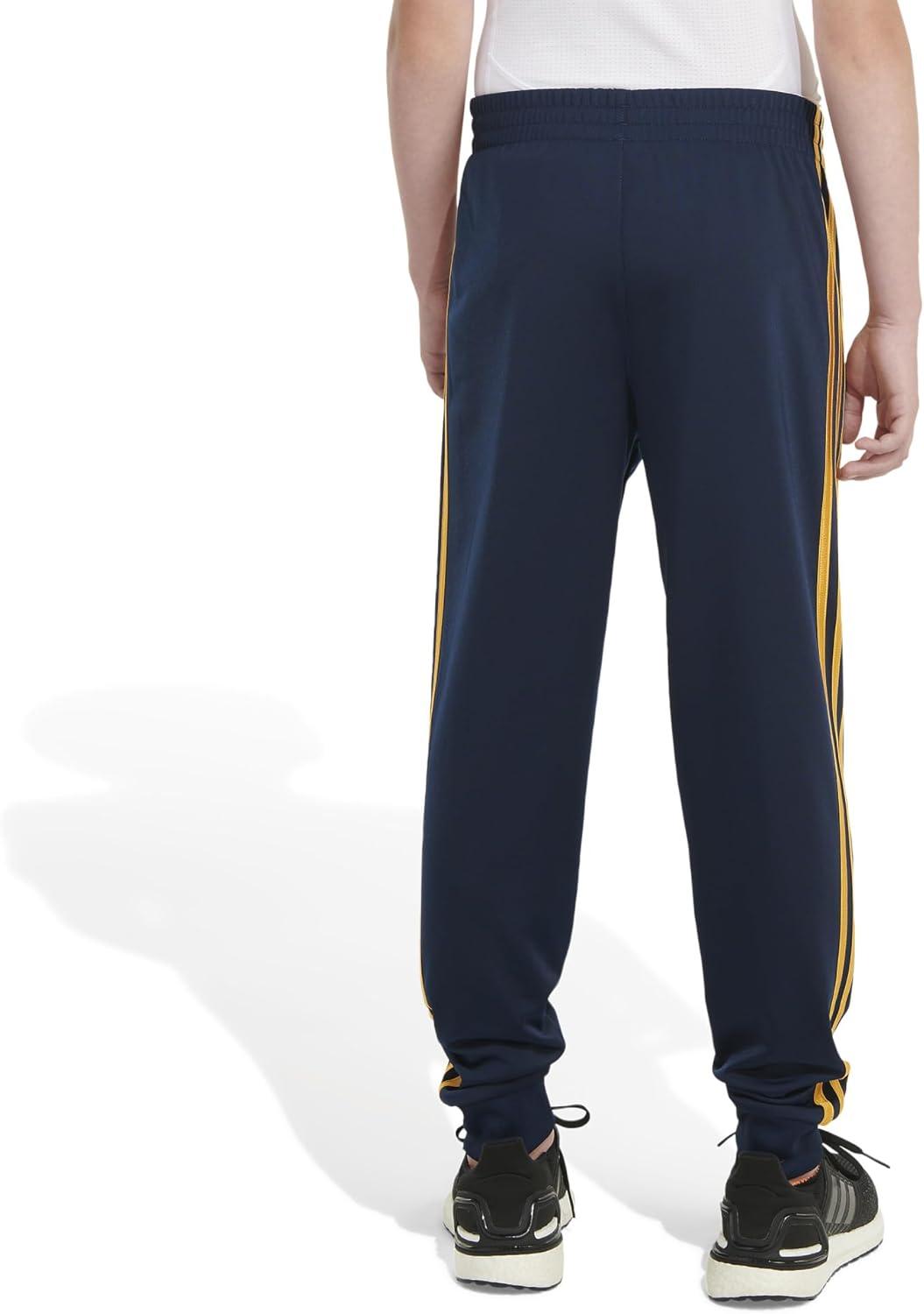 imageadidas Boys Iconic Tricot Jogger PantsCollegiate Navy With Active Gold