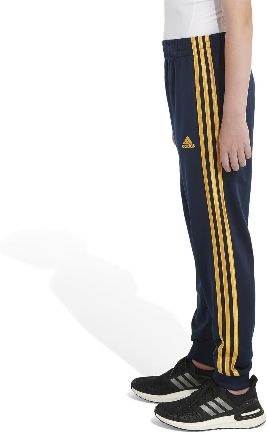 imageadidas Boys Iconic Tricot Jogger PantsCollegiate Navy With Active Gold