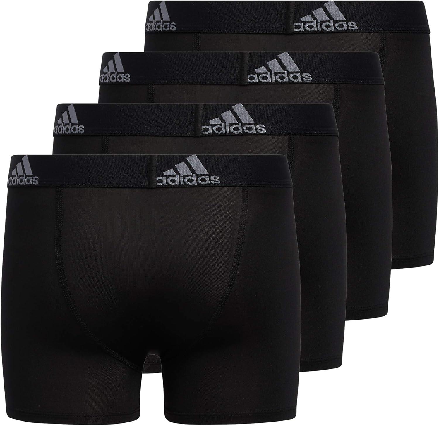 imageadidas Boys Performance Boxer Briefs Underwear for Kids 4PackBlackGreyPerformance