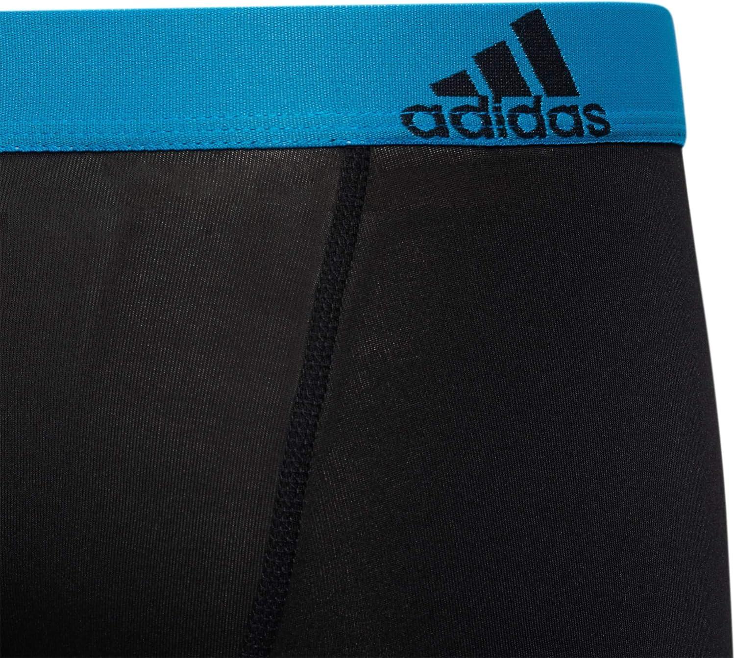 imageadidas Boys Performance Boxer Briefs Underwear for Kids 4PackBlackSolar BlueSemi Solar Slime GreenPerformance