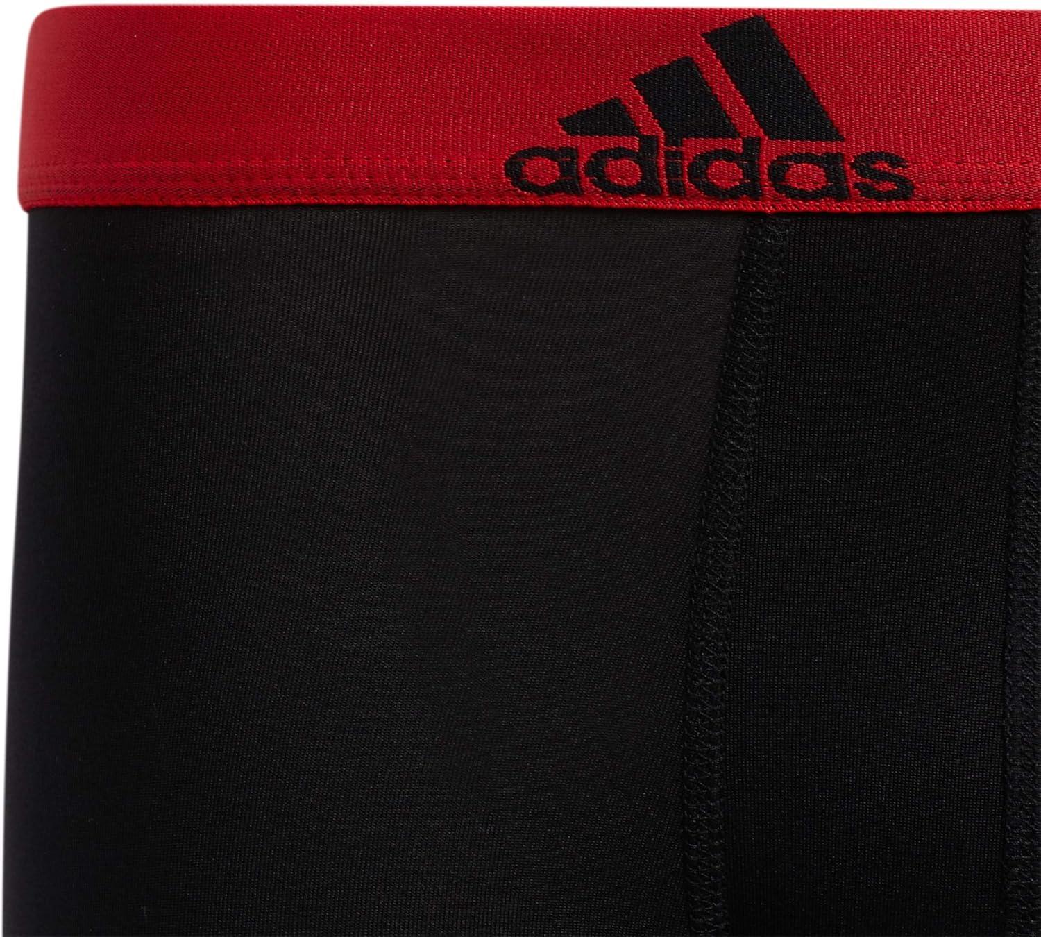 imageadidas Boys Performance Boxer Briefs Underwear for Kids 4PackScarlet RedBlackGreyPerformance