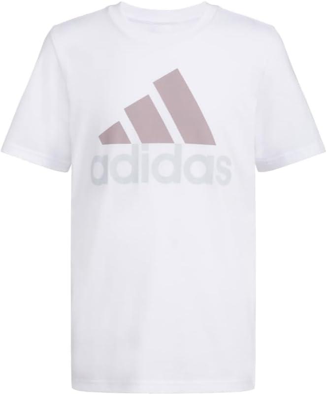 imageadidas Boys Short Sleeve Cotton TShirt Graphic Tshirt TeeWhite