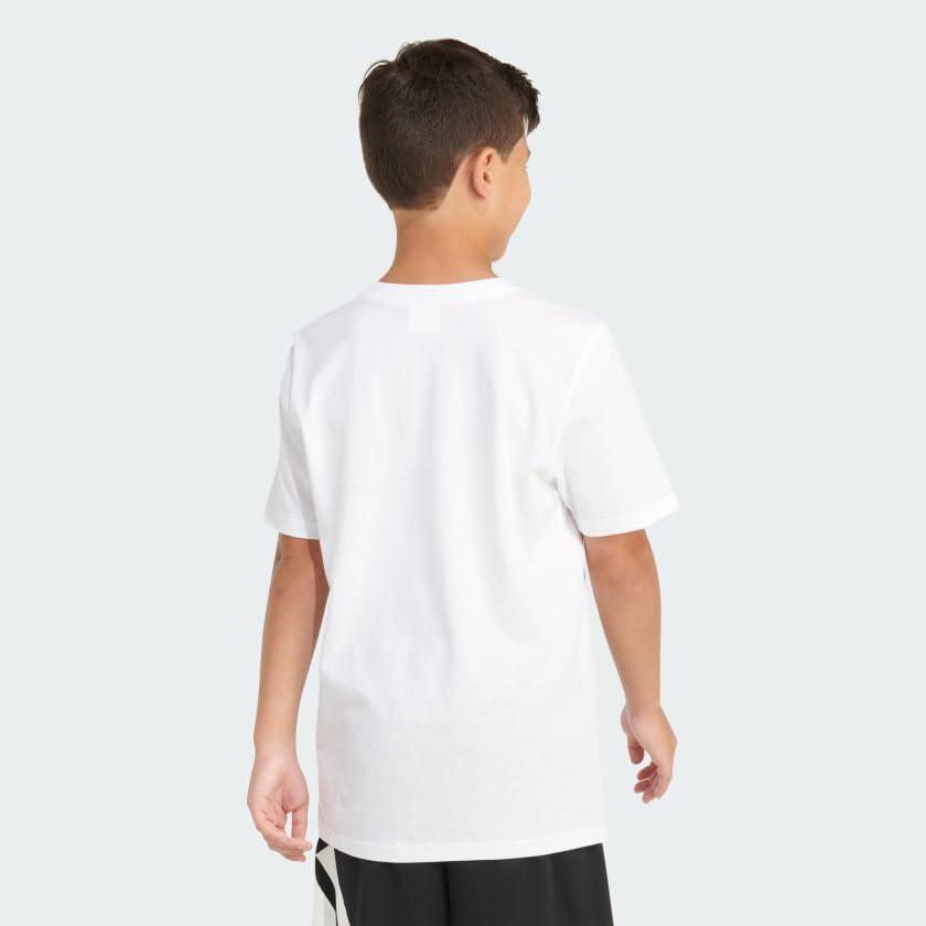 imageadidas Boys Short Sleeve Cotton TShirt Graphic Tshirt TeeWhite