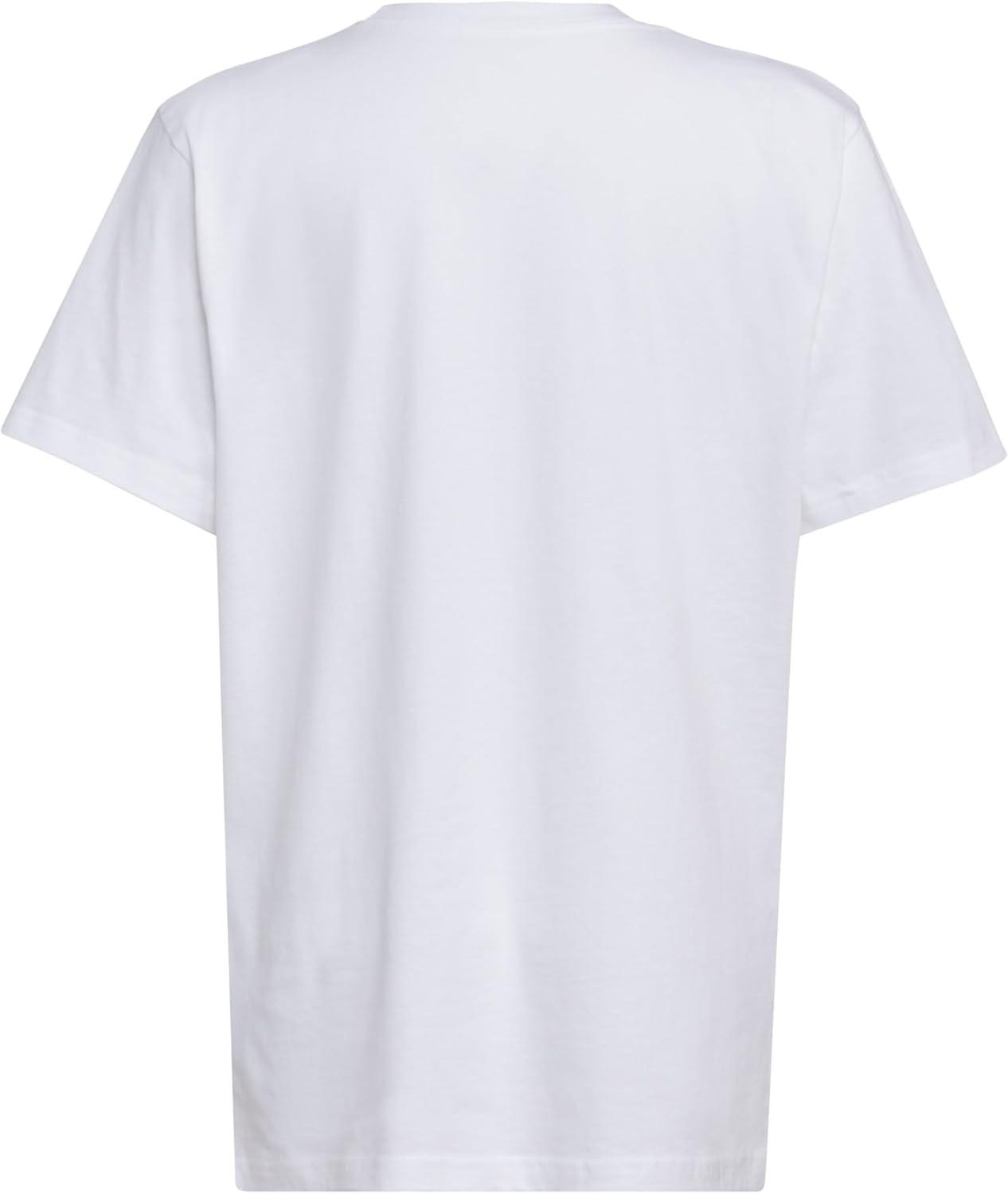 imageadidas Boys Short Sleeve Cotton TShirt Graphic Tshirt TeeWhite Core